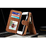 CaseMe - Case for Samsung Galaxy S21 - Wallet Case with Cardslots and Detachable Flip Zipper Case - Brown