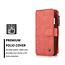 CaseMe - Case for Samsung Galaxy S21 - Wallet Case with Cardslots and Detachable Flip Zipper Case - Red