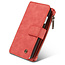 CaseMe - Case for Samsung Galaxy S21 - Wallet Case with Cardslots and Detachable Flip Zipper Case - Red