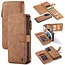 CaseMe - Case for Samsung Galaxy S21 Ultra - Wallet Case with Cardslots and Detachable Flip Zipper Case - Brown