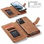 CaseMe - Case for Samsung Galaxy S21 Ultra - Wallet Case with Cardslots and Detachable Flip Zipper Case - Brown