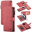 CaseMe - Case for Samsung Galaxy S21 Ultra - Wallet Case with Cardslots and Detachable Flip Zipper Case - Red