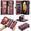 CaseMe - Samsung Galaxy S21 Hoesje - Back Cover en Wallet Book Case - Multifunctioneel - Rood