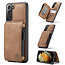 CaseMe - Samsung Galaxy S21 Hoesje - Back Cover - met RFID Pasjeshouder - Licht Bruin