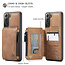 CaseMe - Samsung Galaxy S21 Case - Back Cover - with RFID Cardholder - Light Brown