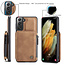 CaseMe - Samsung Galaxy S21 Case - Back Cover - with RFID Cardholder - Light Brown