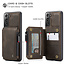 CaseMe - Samsung Galaxy S21 Case - Back Cover - with RFID Cardholder - Dark Brown