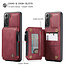 CaseMe - Samsung Galaxy S21 Case - Back Cover - with RFID Cardholder - Red