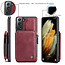 CaseMe - Samsung Galaxy S21 Case - Back Cover - with RFID Cardholder - Red