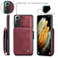 CaseMe - Samsung Galaxy S21 Hoesje - Back Cover - met RFID Pasjeshouder - Rood