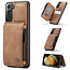 CaseMe - Samsung Galaxy S21 Plus Case - Back Cover - with RFID Cardholder - Light Brown