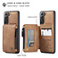 CaseMe - Samsung Galaxy S21 Plus Case - Back Cover - with RFID Cardholder - Light Brown