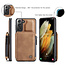 CaseMe - Samsung Galaxy S21 Plus Case - Back Cover - with RFID Cardholder - Light Brown