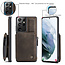 CaseMe - Samsung Galaxy S21 Ultra Case - Back Cover - with RFID Cardholder - Dark Brown