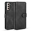 CaseMe - Samsung Galaxy S21 Case - with Magnetic closure - Leather Book Case - Black
