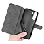 CaseMe - Samsung Galaxy S21 Case - with Magnetic closure - Leather Book Case - Grey