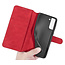 CaseMe - Samsung Galaxy S21 Hoesje - Met Magnetische Sluiting - Ming Serie - Leren Book Case - Rood