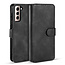 CaseMe - Samsung Galaxy S21 Plus Case - with Magnetic closure - Leather Book Case - Black