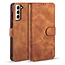 CaseMe - Samsung Galaxy S21 Plus Case - with Magnetic closure - Leather Book Case - Light Brown