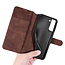 CaseMe - Samsung Galaxy S21 Plus Case - with Magnetic closure - Leather Book Case - Dark Brown