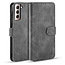 CaseMe - Samsung Galaxy S21 Plus Case - with Magnetic closure - Leather Book Case - Grey