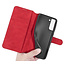 CaseMe - Samsung Galaxy S21 Plus Case - with Magnetic closure - Leather Book Case - Red