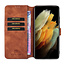 CaseMe - Samsung Galaxy S21 Ultra Case - with Magnetic closure - Leather Book Case - Light Brown