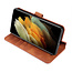 CaseMe - Samsung Galaxy S21 Ultra Case - with Magnetic closure - Leather Book Case - Light Brown