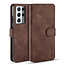 CaseMe - Samsung Galaxy S21 Ultra Case - with Magnetic closure - Leather Book Case - Dark Brown