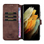 CaseMe - Samsung Galaxy S21 Ultra Case - with Magnetic closure - Leather Book Case - Dark Brown