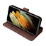 CaseMe - Samsung Galaxy S21 Ultra Case - with Magnetic closure - Leather Book Case - Dark Brown