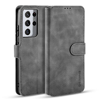 CaseMe CaseMe - Samsung Galaxy S21 Ultra Case - with Magnetic closure - Leather Book Case - Grey