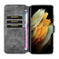 CaseMe - Samsung Galaxy S21 Ultra Hoesje - Met Magnetische Sluiting - Ming Serie - Leren Book Case - Grijs