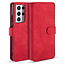 CaseMe - Samsung Galaxy S21 Ultra Case - with Magnetic closure - Leather Book Case - Red