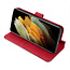 CaseMe - Samsung Galaxy S21 Ultra Hoesje - Met Magnetische Sluiting - Ming Serie - Leren Book Case - Rood