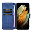 CaseMe - Samsung Galaxy S21 Ultra Hoesje - Met Magnetische Sluiting - Ming Serie - Leren Book Case - Blauw
