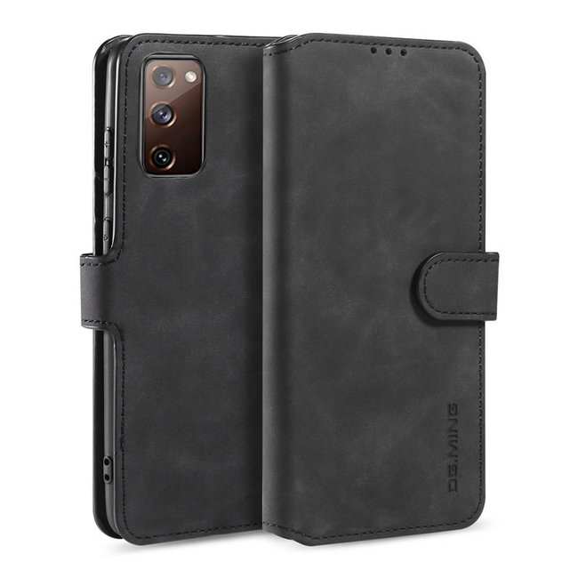 CaseMe - Samsung Galaxy S20 FE Case - with Magnetic closure - Leather Book Case - Black