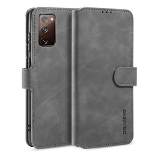 CaseMe CaseMe - Samsung Galaxy S20 FE Case - with Magnetic closure - Leather Book Case - Grey