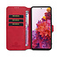 CaseMe - Samsung Galaxy S20 FE Hoesje - Met Magnetische Sluiting - Ming Serie - Leren Book Case - Rood