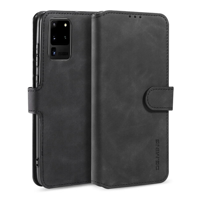 CaseMe - Samsung Galaxy S20 Ultra Case - with Magnetic closure - Leather Book Case - Black