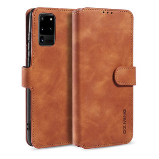 CaseMe CaseMe - Samsung Galaxy S20 Ultra Case - with Magnetic closure - Leather Book Case - Light Brown