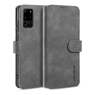 CaseMe CaseMe - Samsung Galaxy S20 Ultra Case - with Magnetic closure - Leather Book Case - Grey