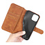 CaseMe - iPhone 12 / 12 Pro Case - with Magnetic closure - Leather Book Case - Light Brown