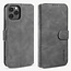 CaseMe - iPhone 12 / 12 Pro Case - with Magnetic closure - Leather Book Case - Grey