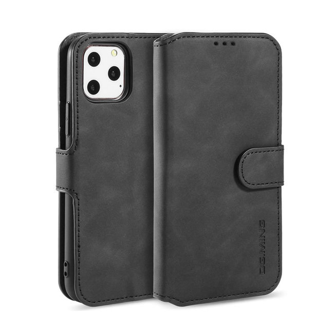 CaseMe - iPhone 12 Pro Max Case - with Magnetic closure - Leather Book Case - Black
