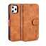 CaseMe - iPhone 12 Pro Max Case - with Magnetic closure - Leather Book Case - Light Brown