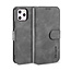 CaseMe - iPhone 12 Pro Max Case - with Magnetic closure - Leather Book Case - Grey