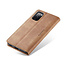 CaseMe - Case for Samsung Galaxy S20 FE - PU Leather Wallet Case Card Slot Kickstand Magnetic Closure - Light Brown