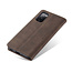 CaseMe - Case for Samsung Galaxy S20 FE - PU Leather Wallet Case Card Slot Kickstand Magnetic Closure - Dark Brown