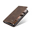 CaseMe - Case for Samsung Galaxy S20 FE - PU Leather Wallet Case Card Slot Kickstand Magnetic Closure - Dark Brown